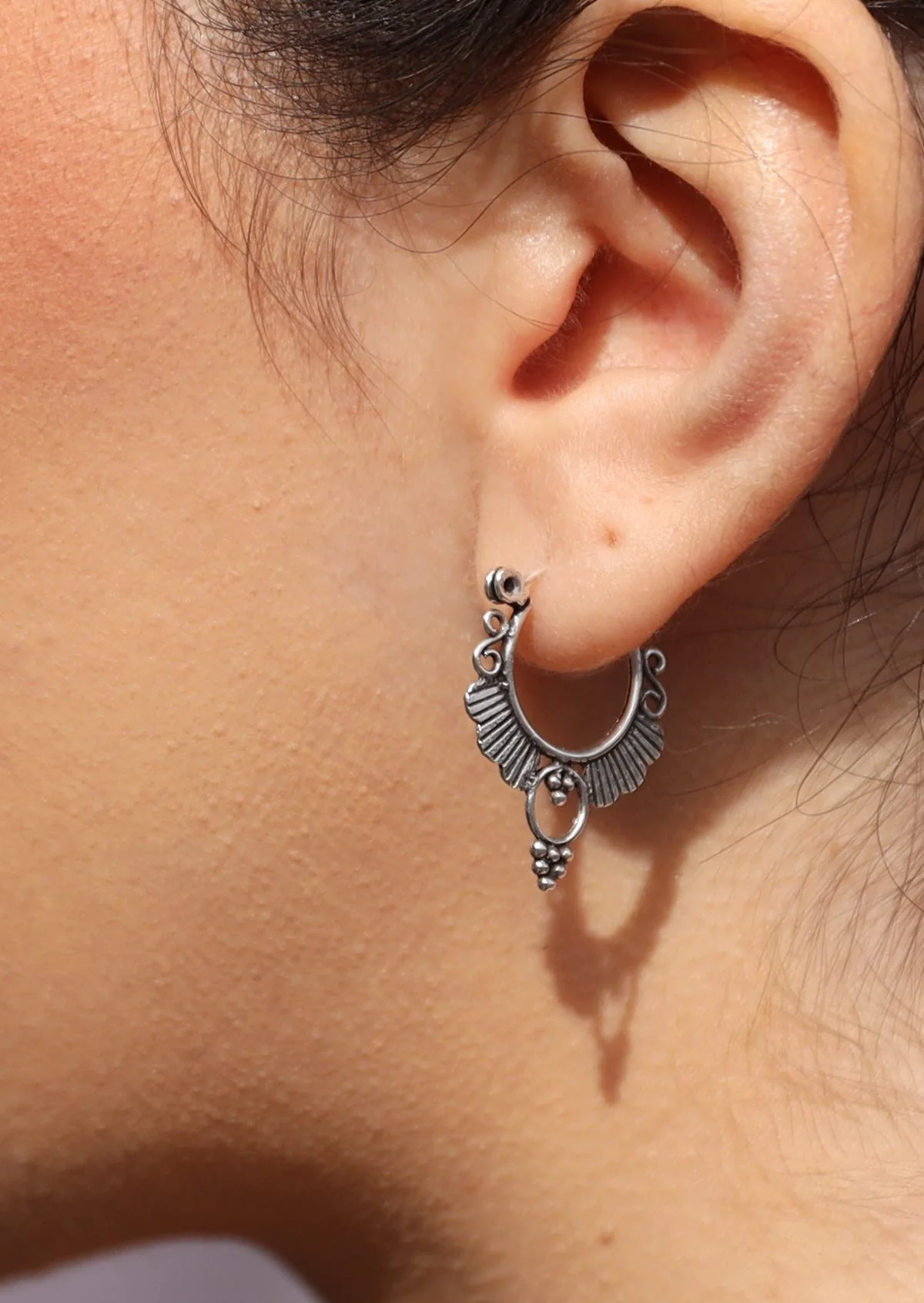 Divinity Silver Earrings - Fuchesia