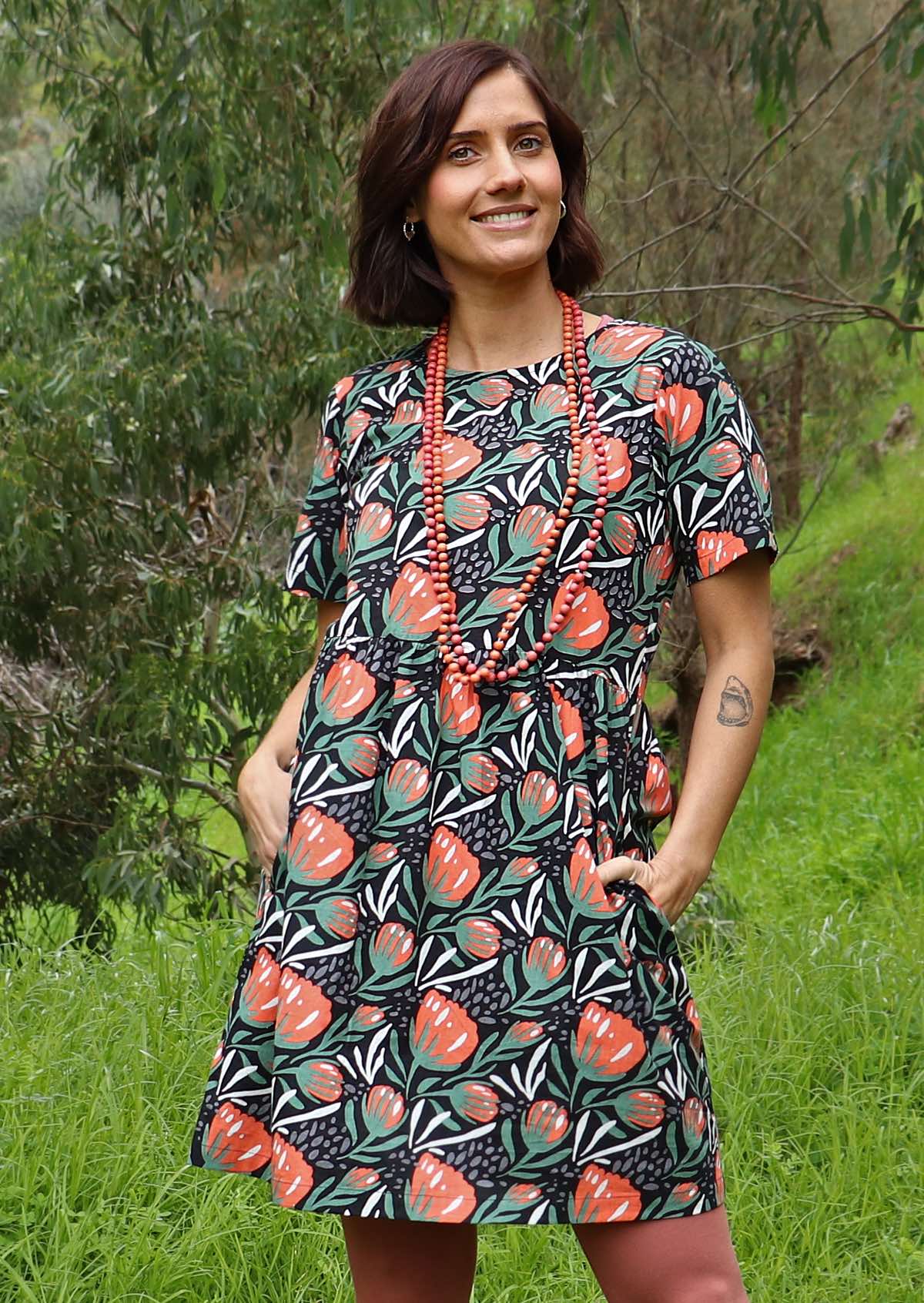 Mabel Dress Botany - Fuchesia