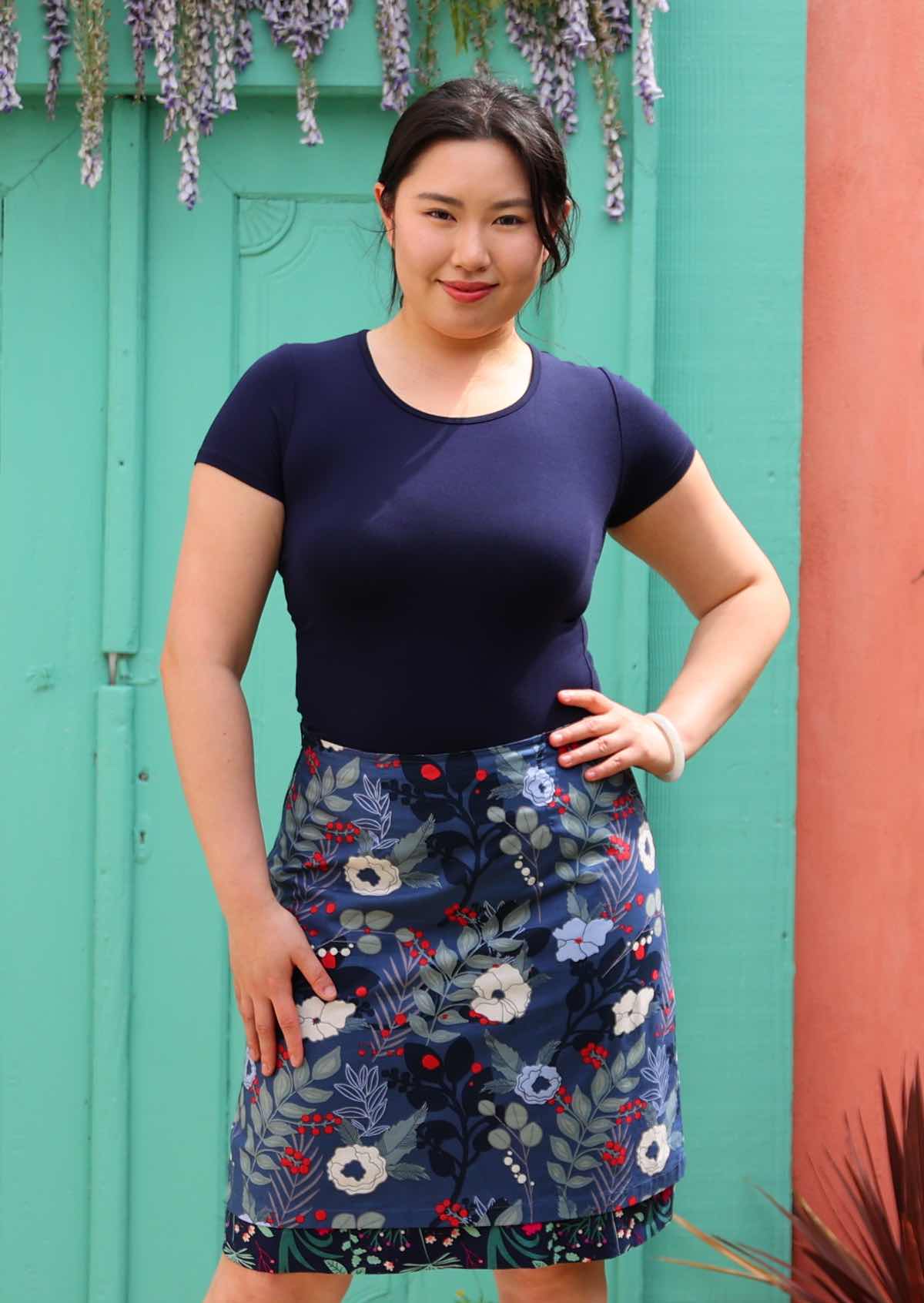 Reversible Skirt Gardenia - Fuchesia