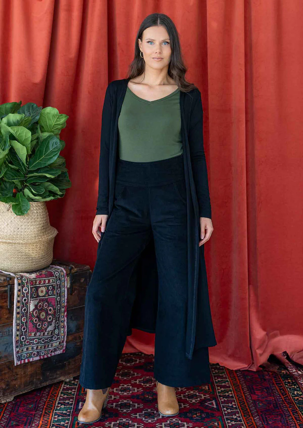 Duster Jersey Jacket Black - Fuchesia