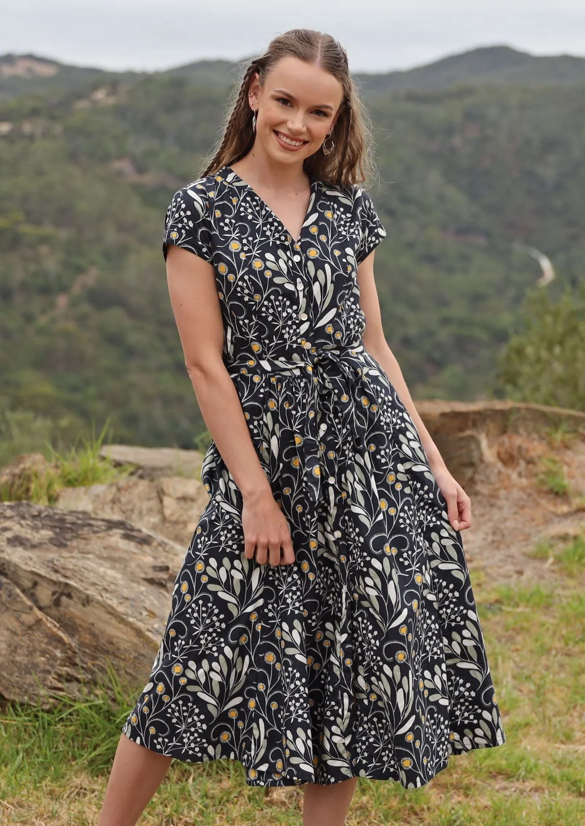 Vivien Dress Wattle - Fuchesia