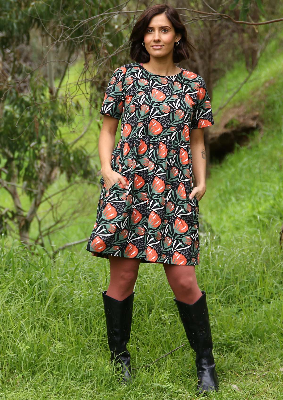 Mabel Dress Botany - Fuchesia