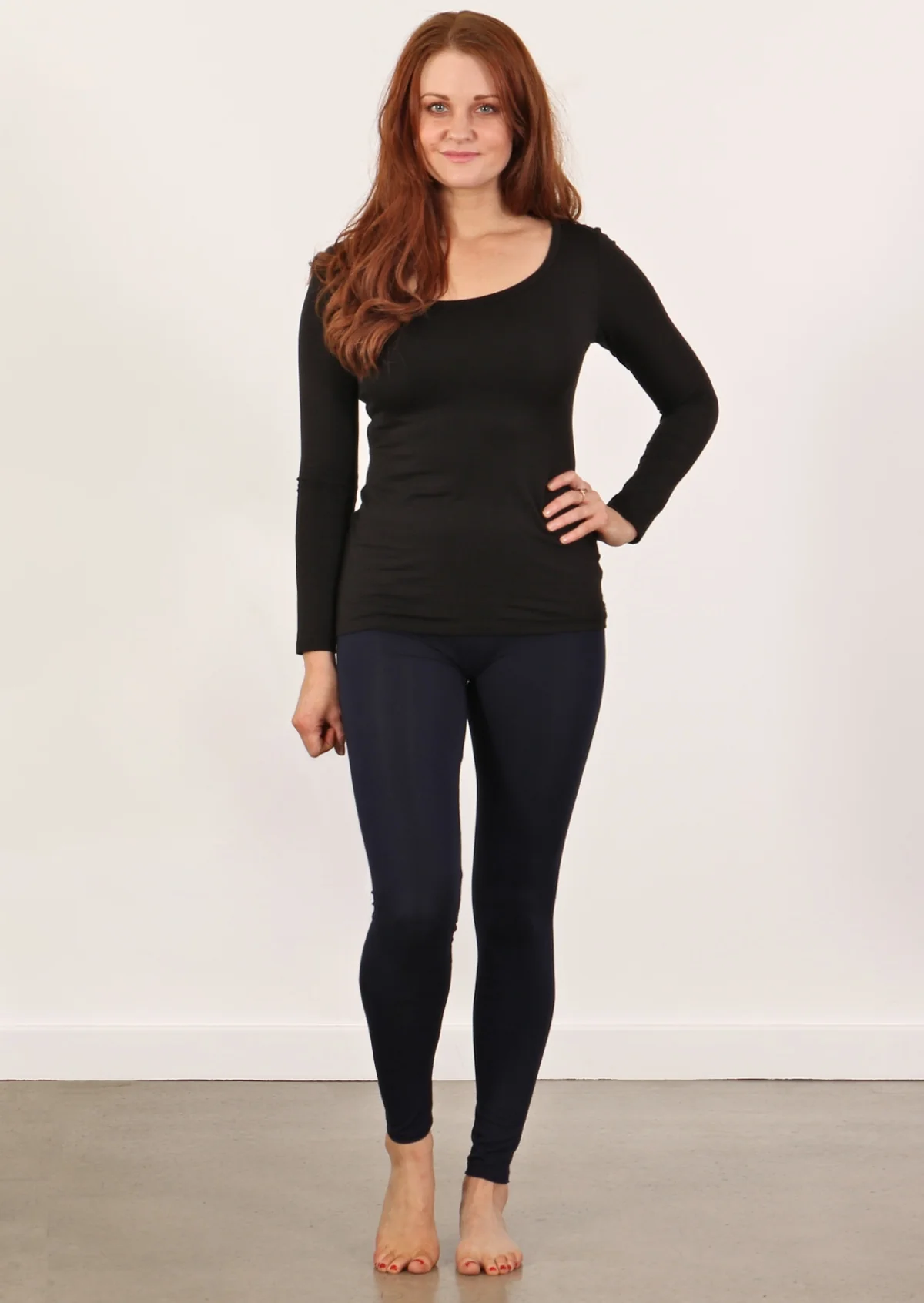Leggings Navy Blue - Fuchesia