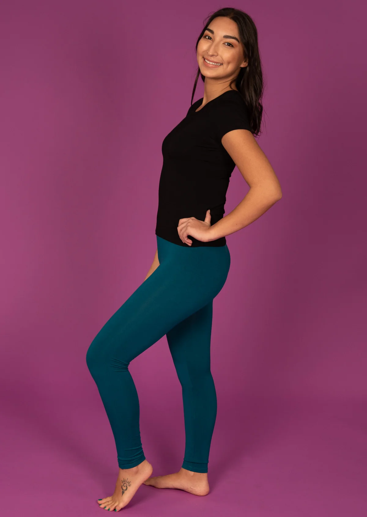 Leggings Teal - Fuchesia
