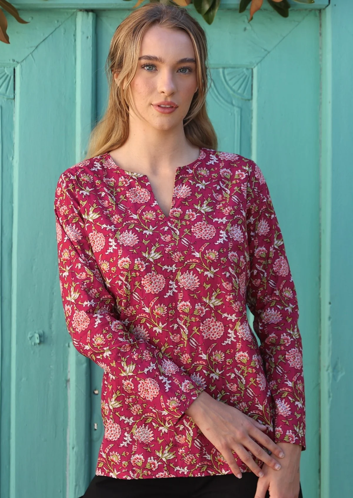 Sophia Blouse Cranberry - Fuchesia