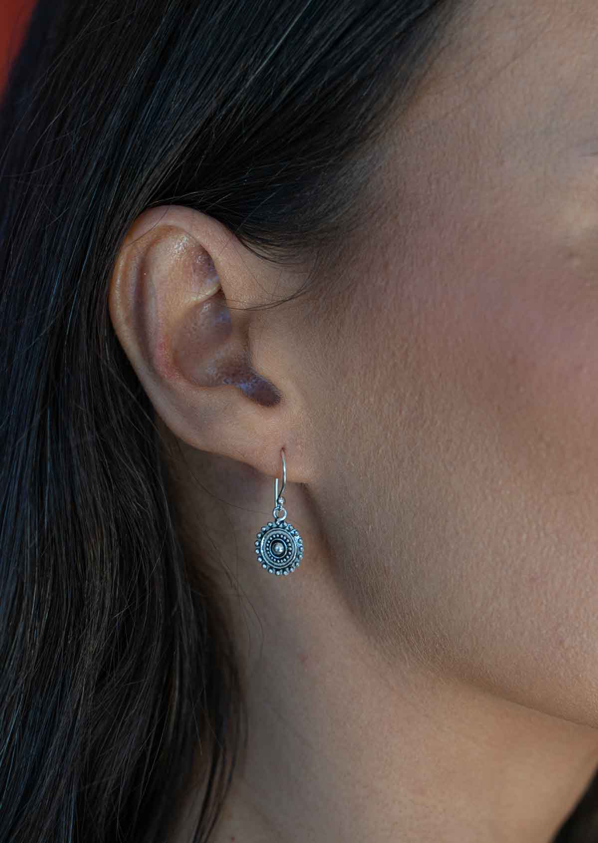 Boho Charms Silver Earrings - Fuchesia