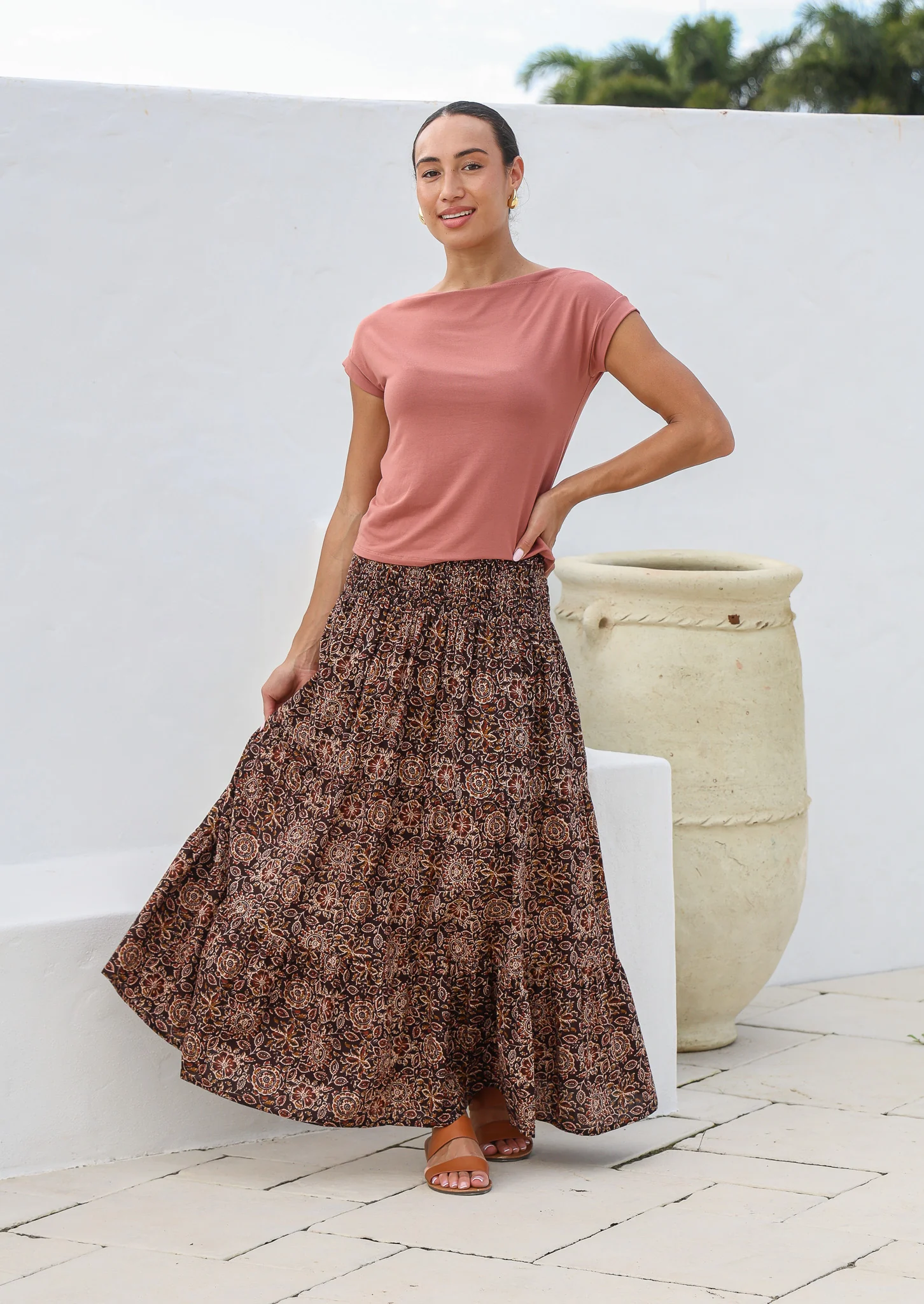 Dawn Maxi Skirt Mahika - Fuchesia