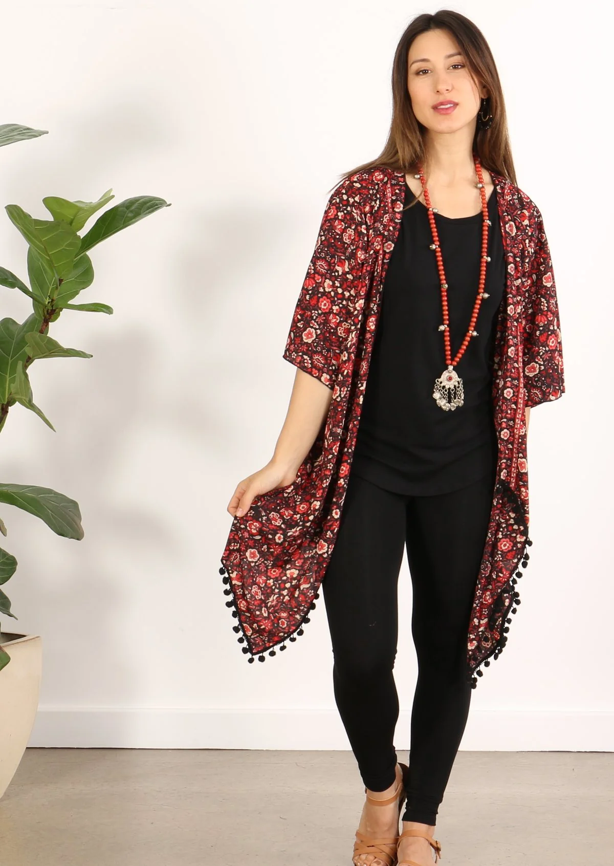 Leggings Black - Fuchesia