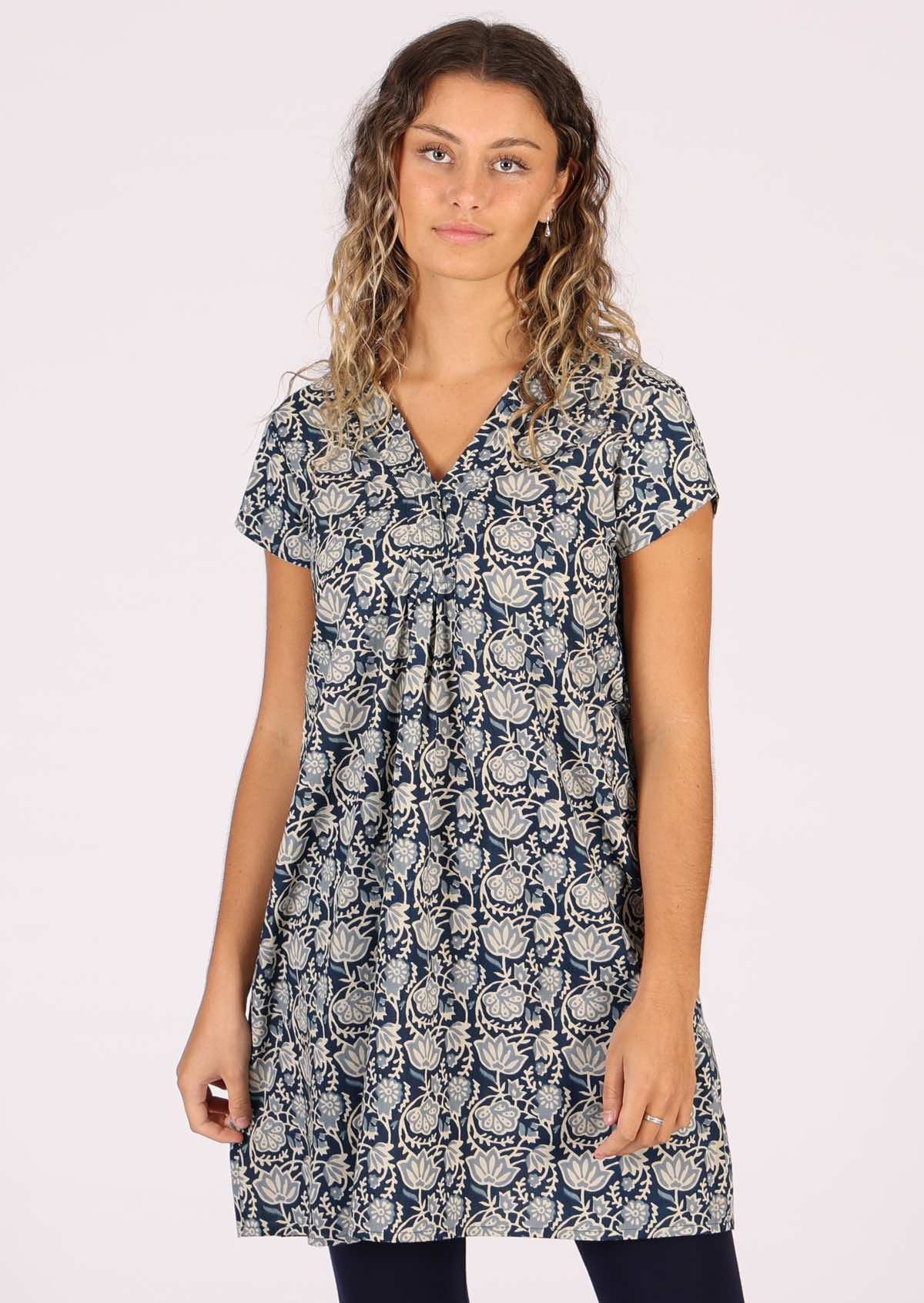 Sandy Tunic Indigo - Fuchesia
