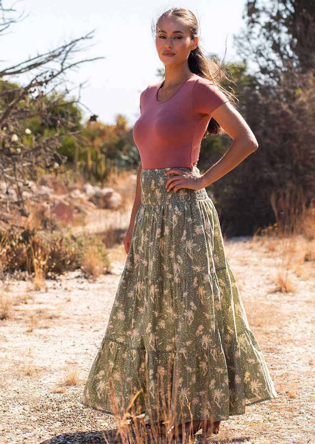 Dawn Maxi Skirt Cascade - Fuchesia