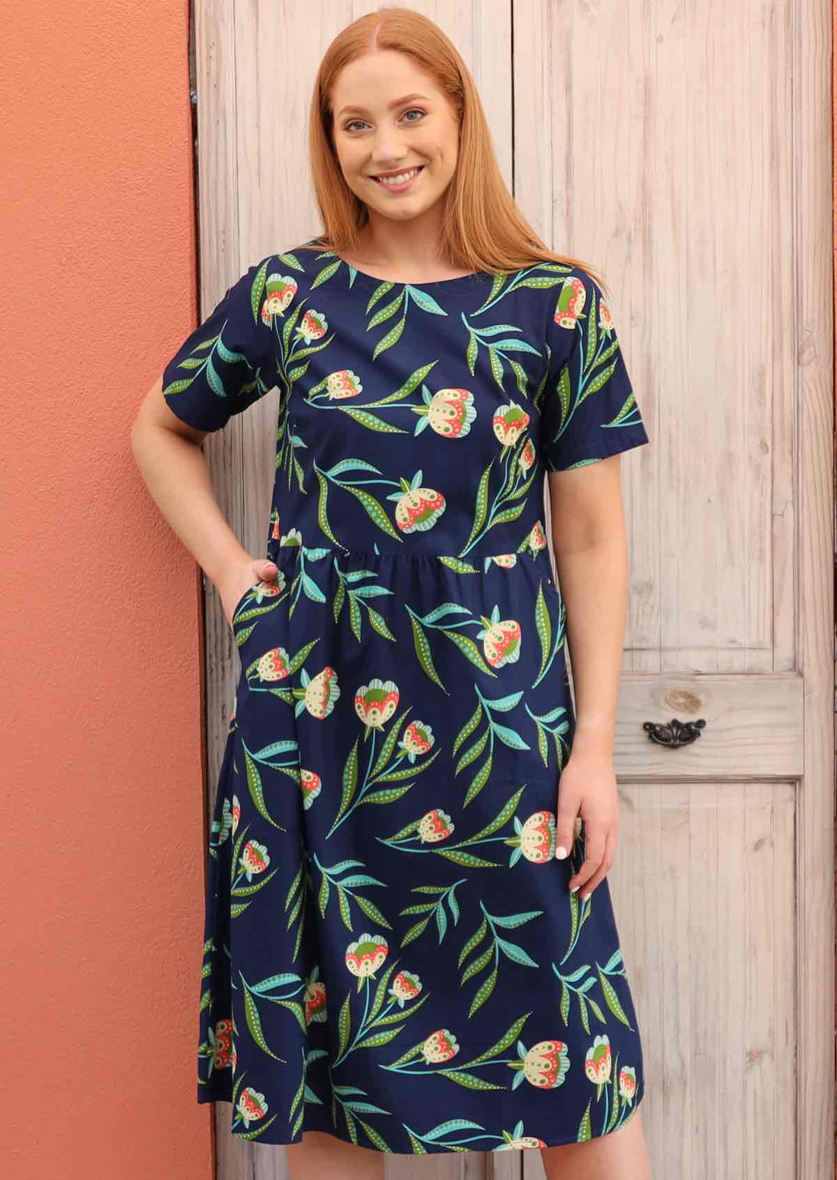 Maddison Dress Midnight Reverie - Fuchesia