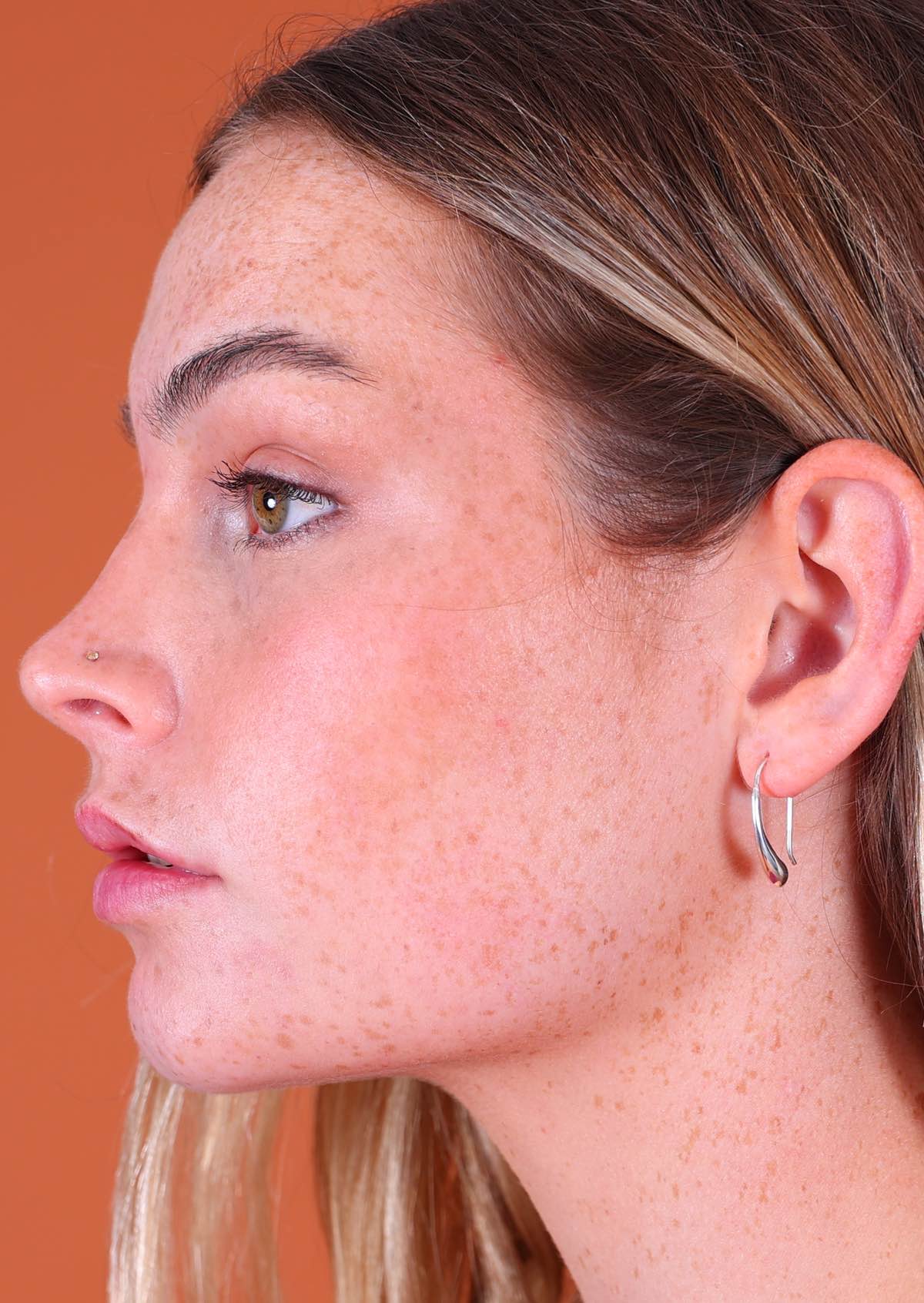 Silver Rain Drop Earrings - Fuchesia