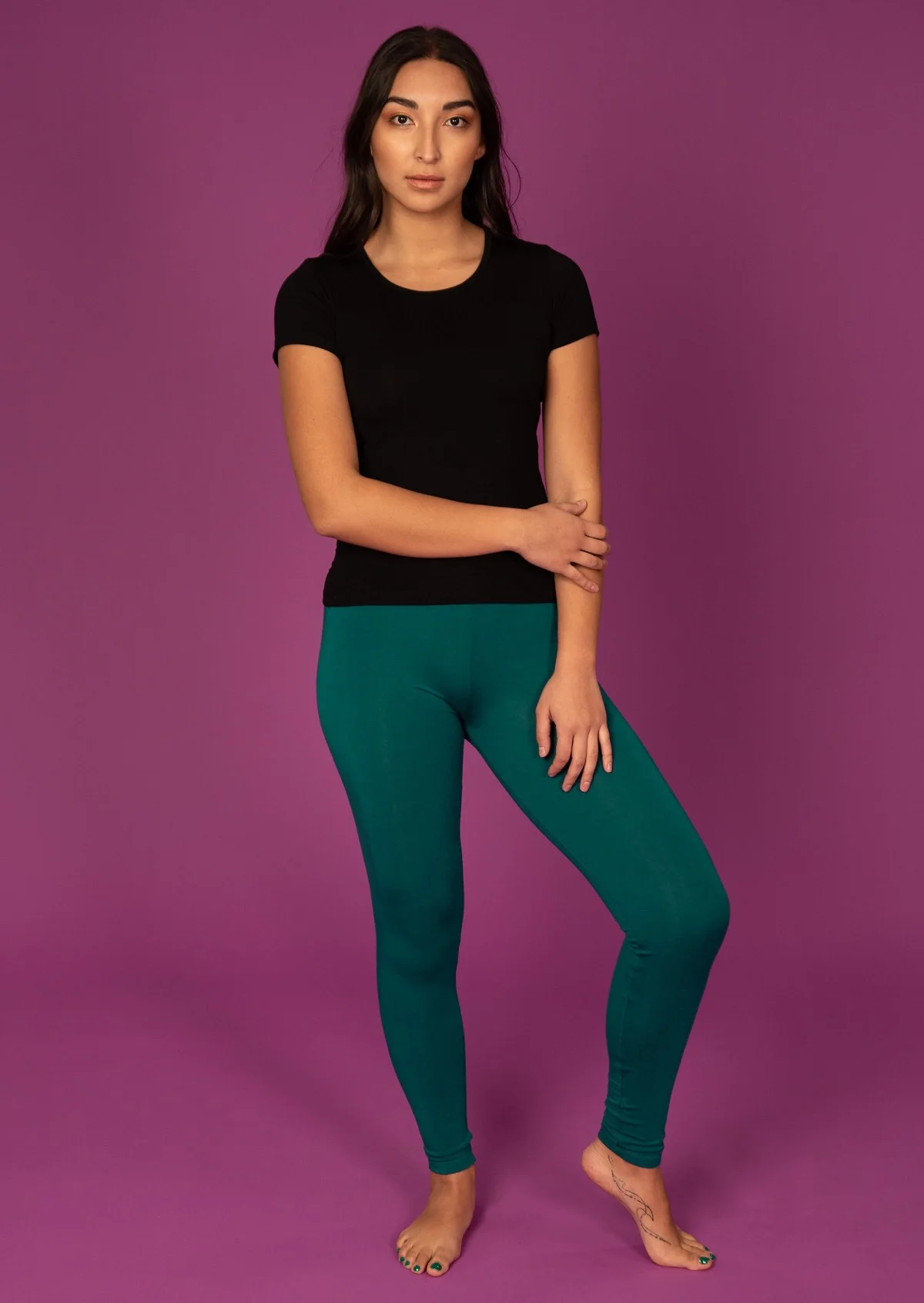 Leggings Jade Green - Fuchesia