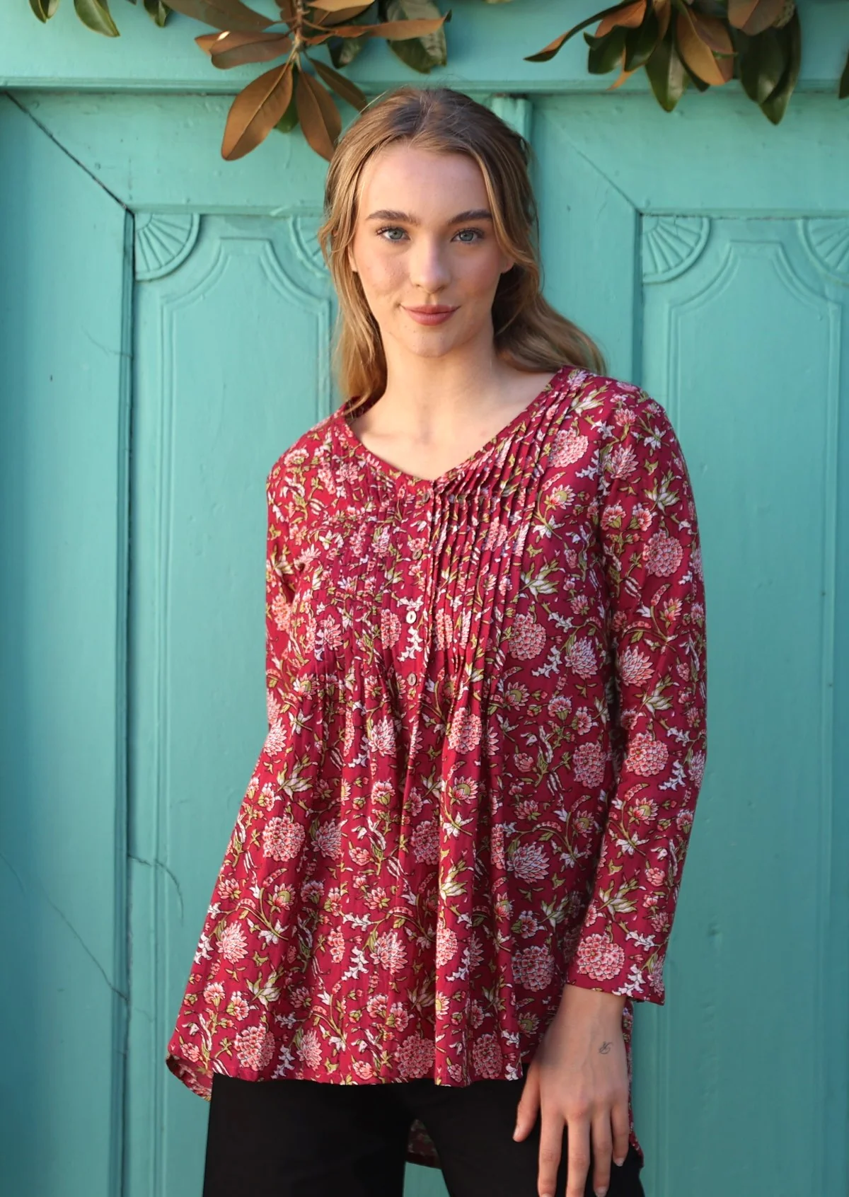 Leia Top Cranberry - Fuchesia