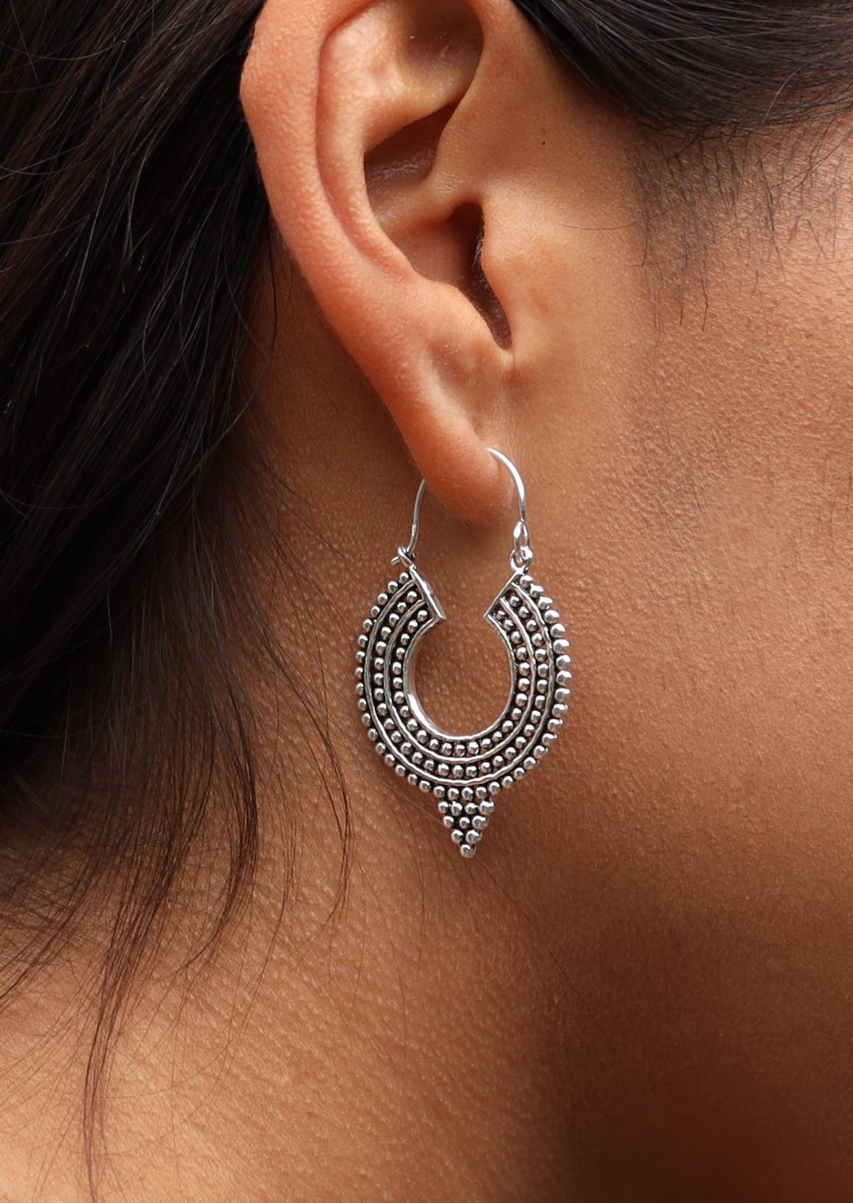 Queenie Silver Earrings - Fuchesia