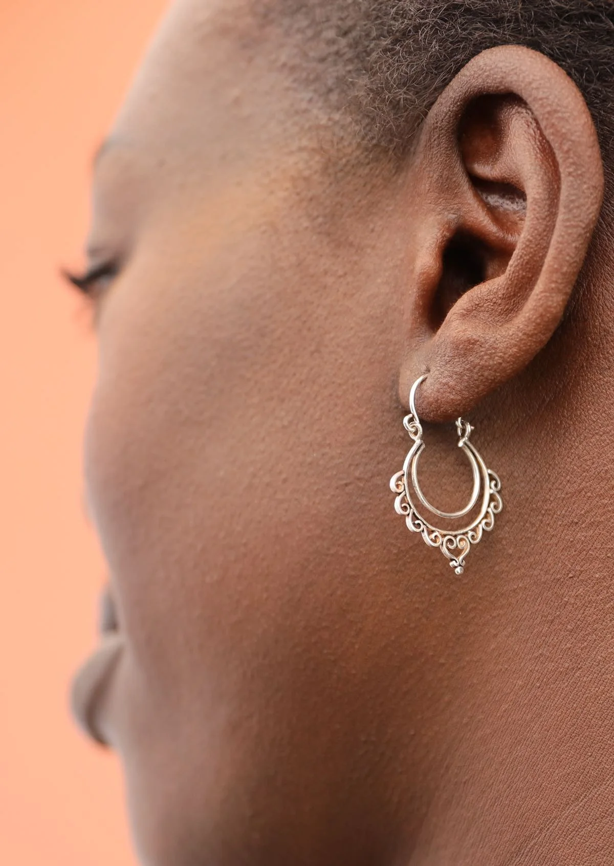 Celestial Slopes Silver Earrings - Fuchesia