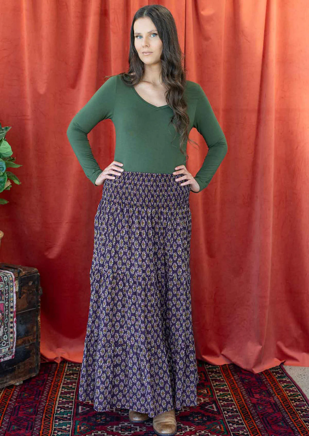 Dawn Maxi Skirt Kumari - Fuchesia
