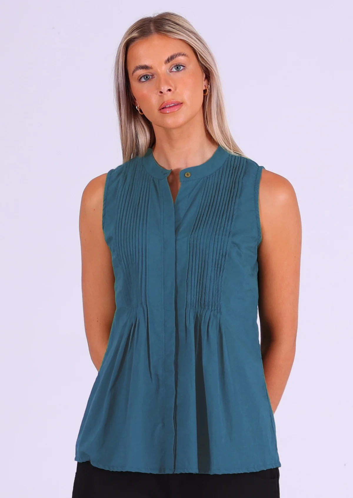 Camille Top Corsair Blue - Fuchesia