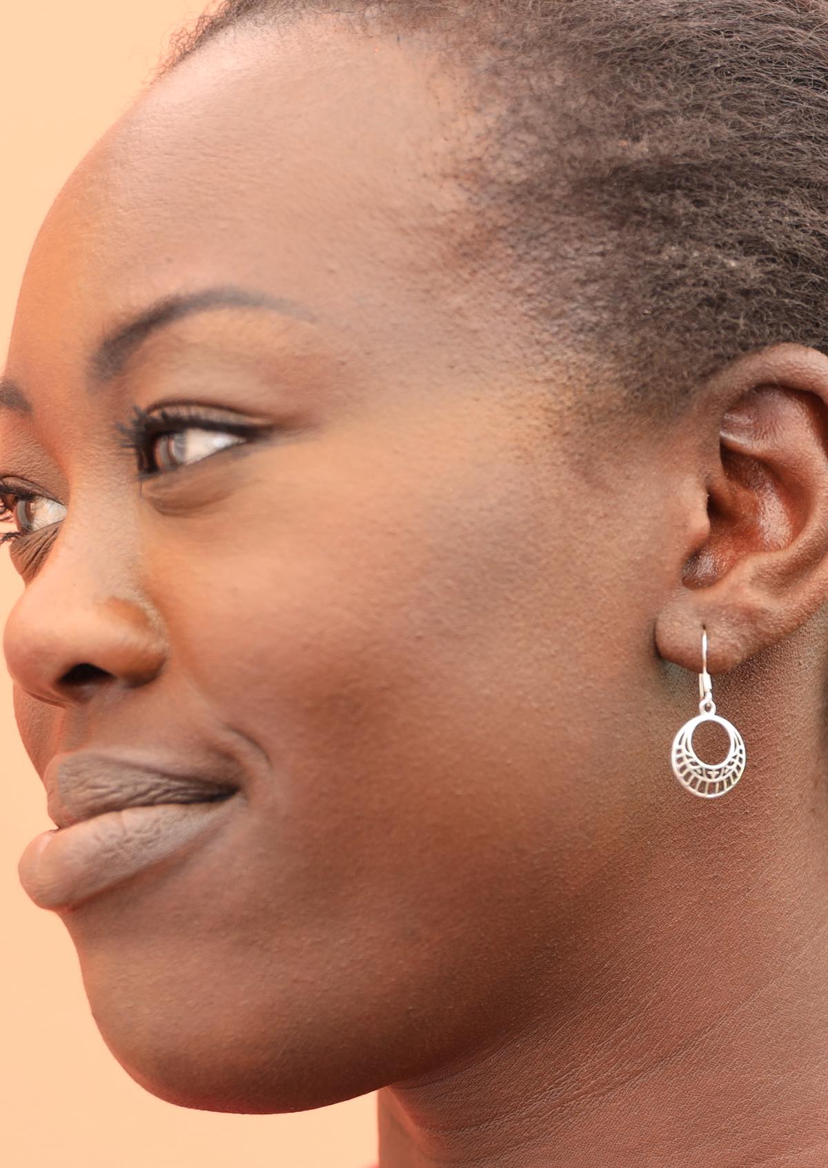 Divine Disk Silver Dangle Earrings - Fuchesia