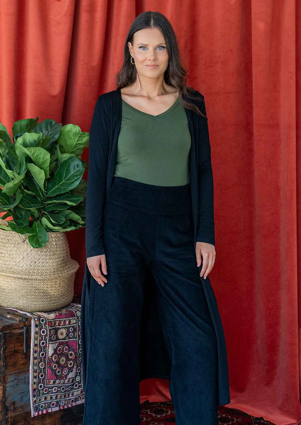 Duster Jersey Jacket Black - Fuchesia